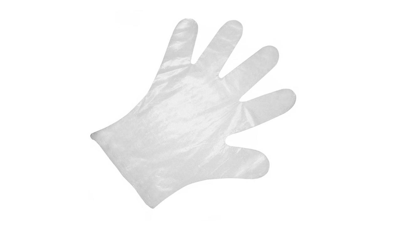 Перчатки одноразовые прозрачные L, 100шт/уп