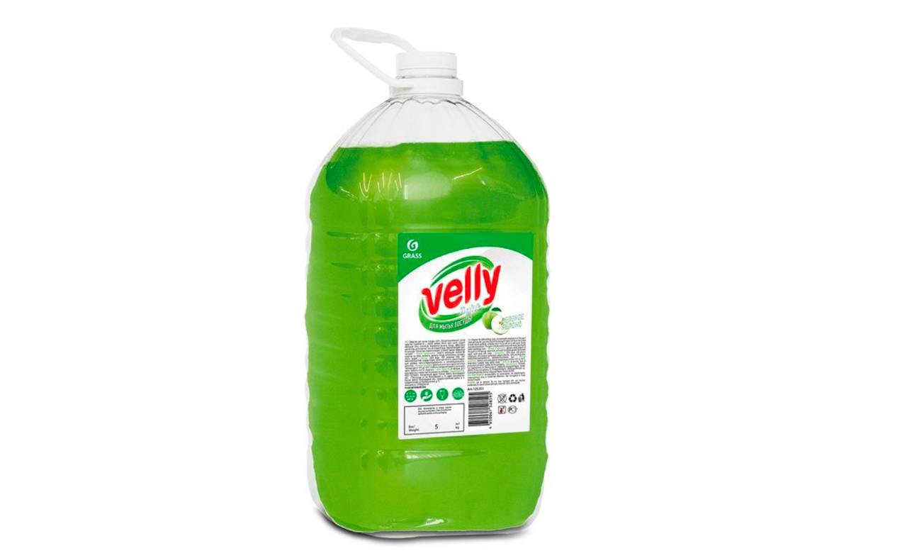 Средство для мытья посуды Grass Velly Light, Зеленое яблоко, бутылка 5л 4 шт/кор РОССИЯ 125469