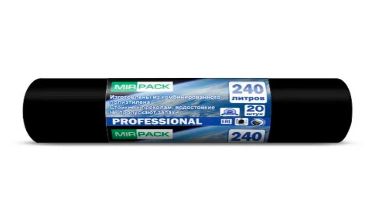 Мешки мусорные ПВД 240л, 10шт/рул